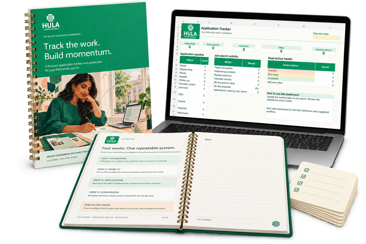 30-day Ireland job-search workbook, action plan and editable Excel application tracker